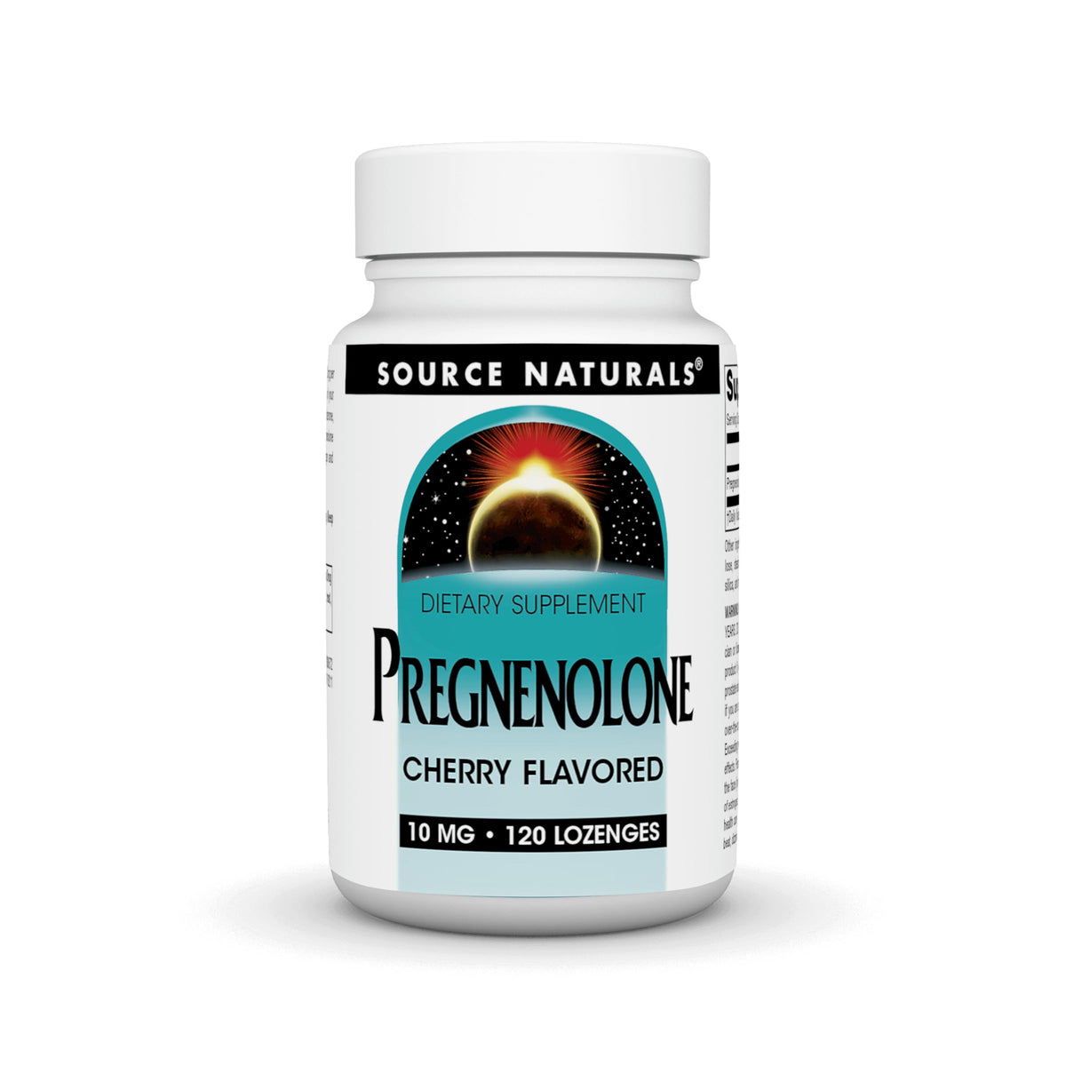 Source Naturals Pregnenolone cherry lozenge close-up for easy daily use.