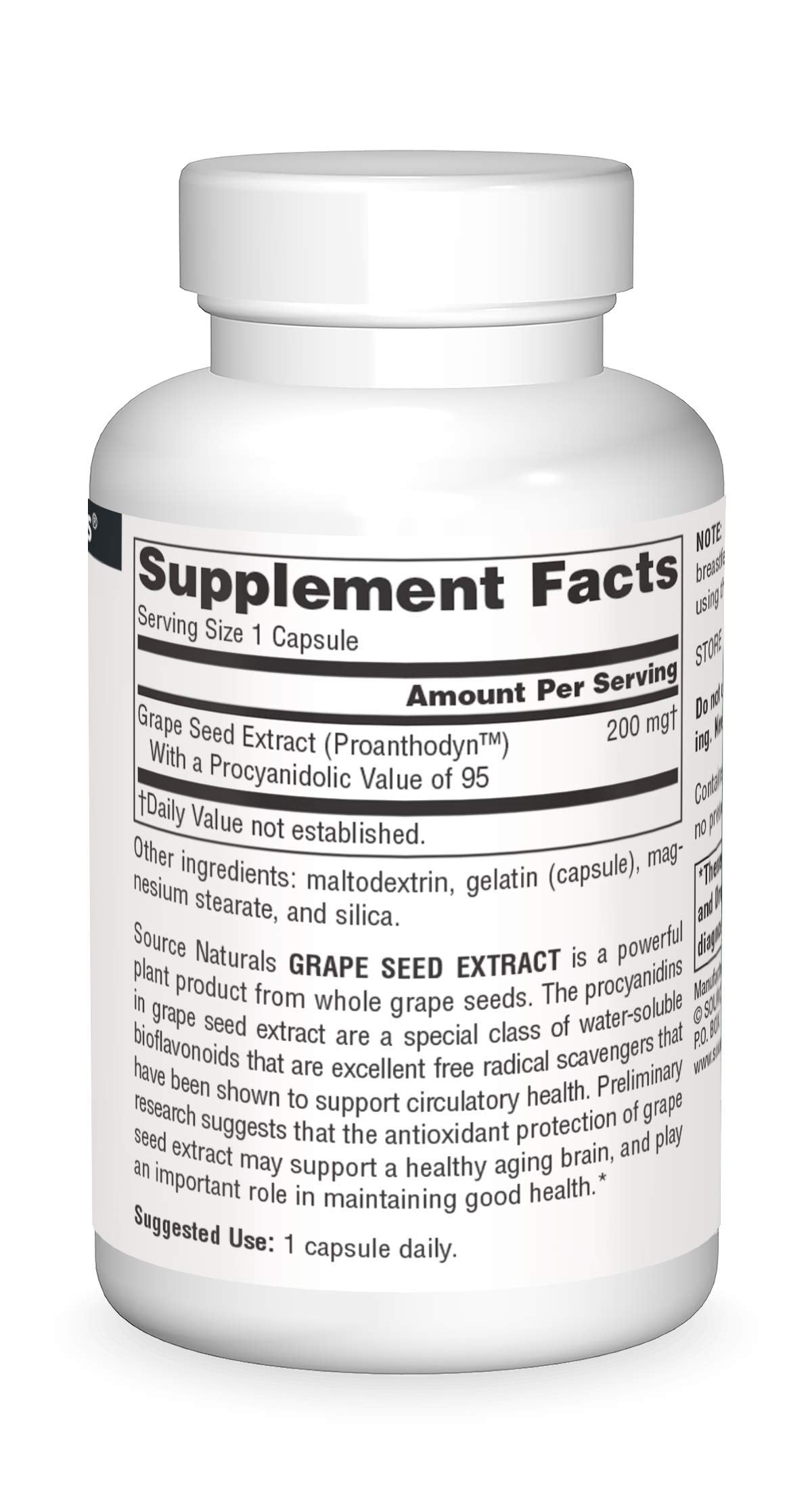 Capsules from Source Naturals Proanthodyn ready for everyday wellness routine.