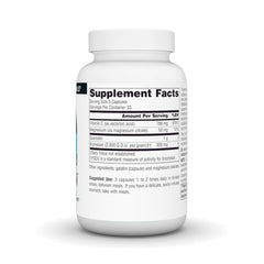 Source Naturals quercetin bromelain capsules close-up for improved absorption and comfort.