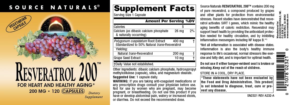 Source Naturals Resveratrol with grape seed extract adds antioxidant support.