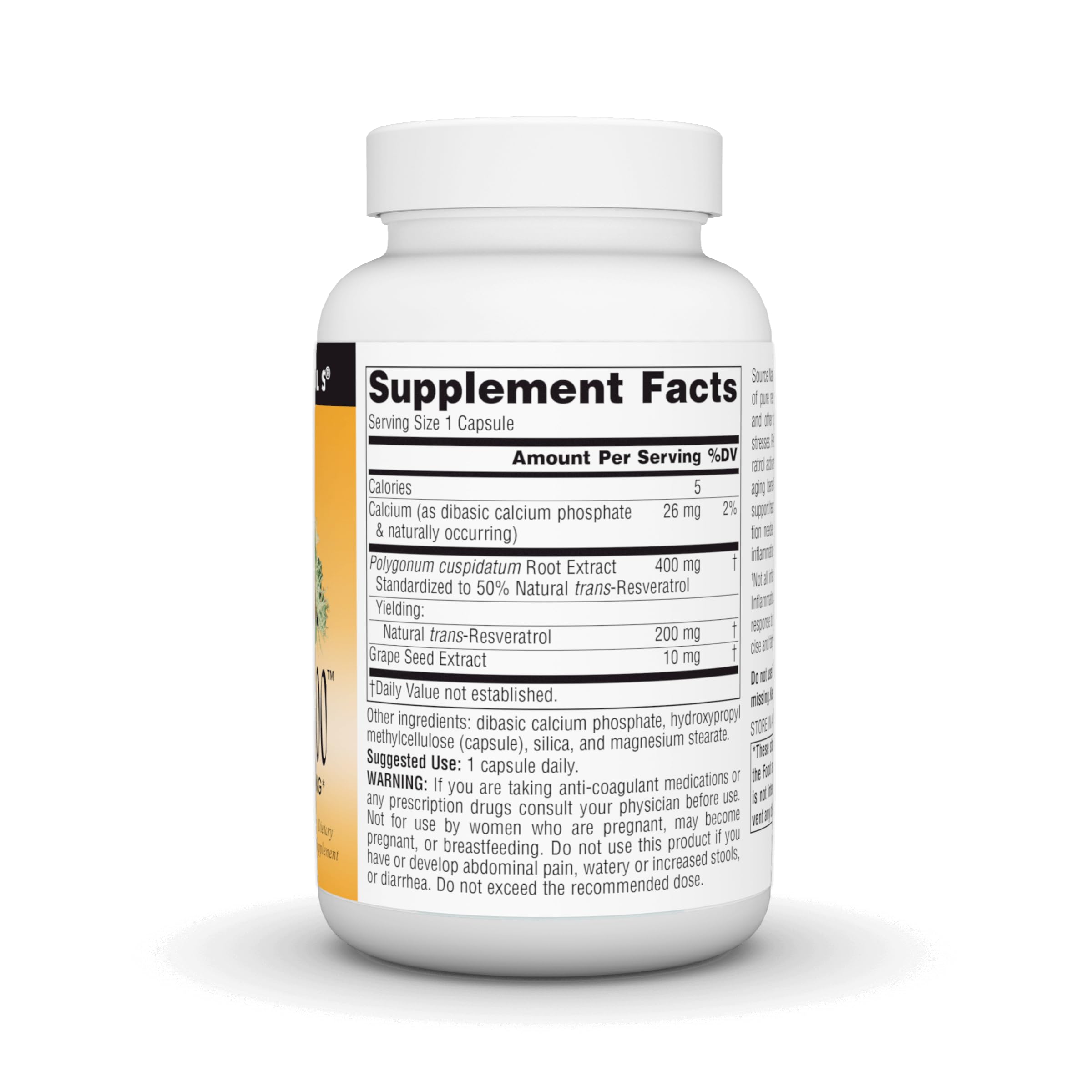 Source Naturals Resveratrol capsules close-up support daily wellness.