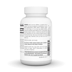 Source Naturals Serene Science 5-HTP label close-up for transparency.