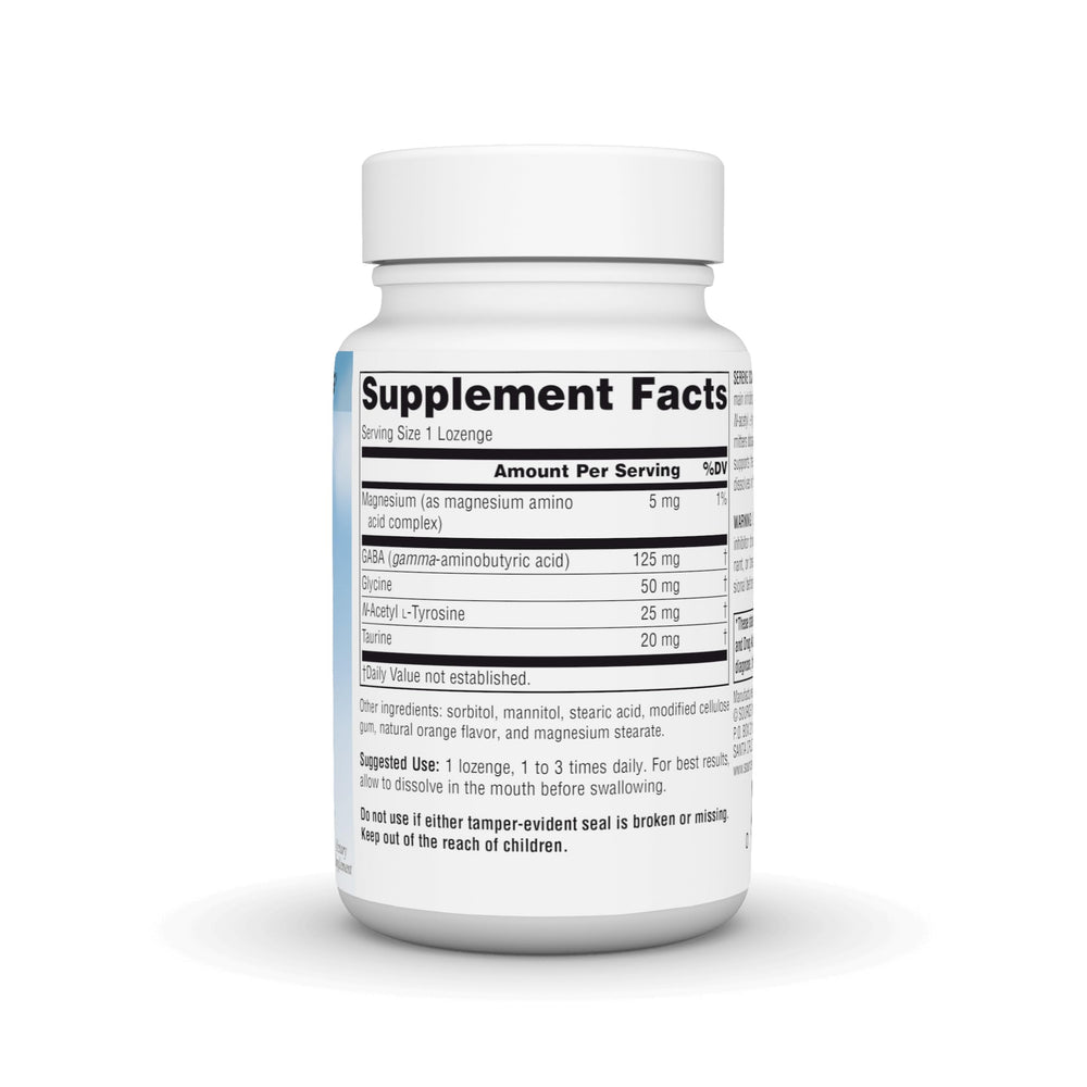 Source Naturals GABA Calm peppermint lozenge for quick relief and focus.