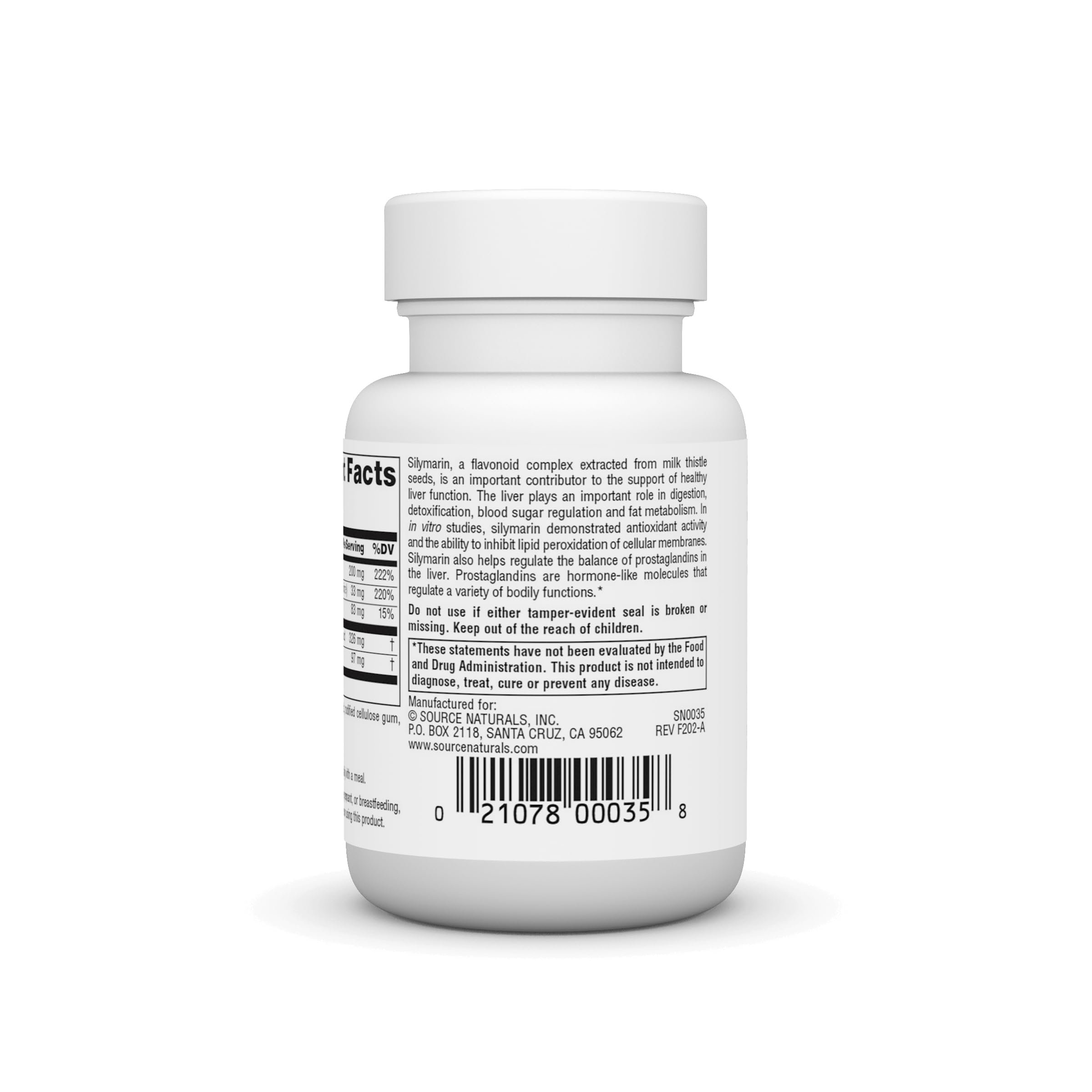 Source Naturals Silymarin Plus capsules closeup showing product quality