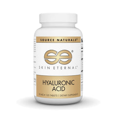 Source Naturals Skin Eternal Hyaluronic Acid tablets in bottle for daily skin support