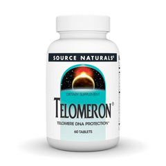 Source Naturals Telomeron bottle front highlighting quality telomere support.