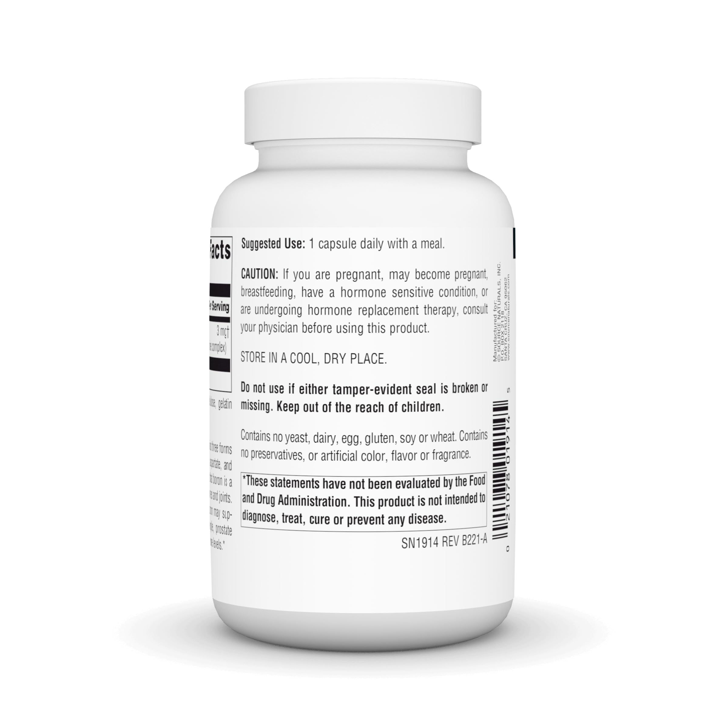 Source Naturals Triple Boron bottle front for convenient daily supplementation.