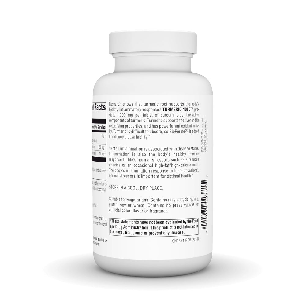 Source Naturals Turmeric 1000 tablets in hand suggesting easy daily supplementation