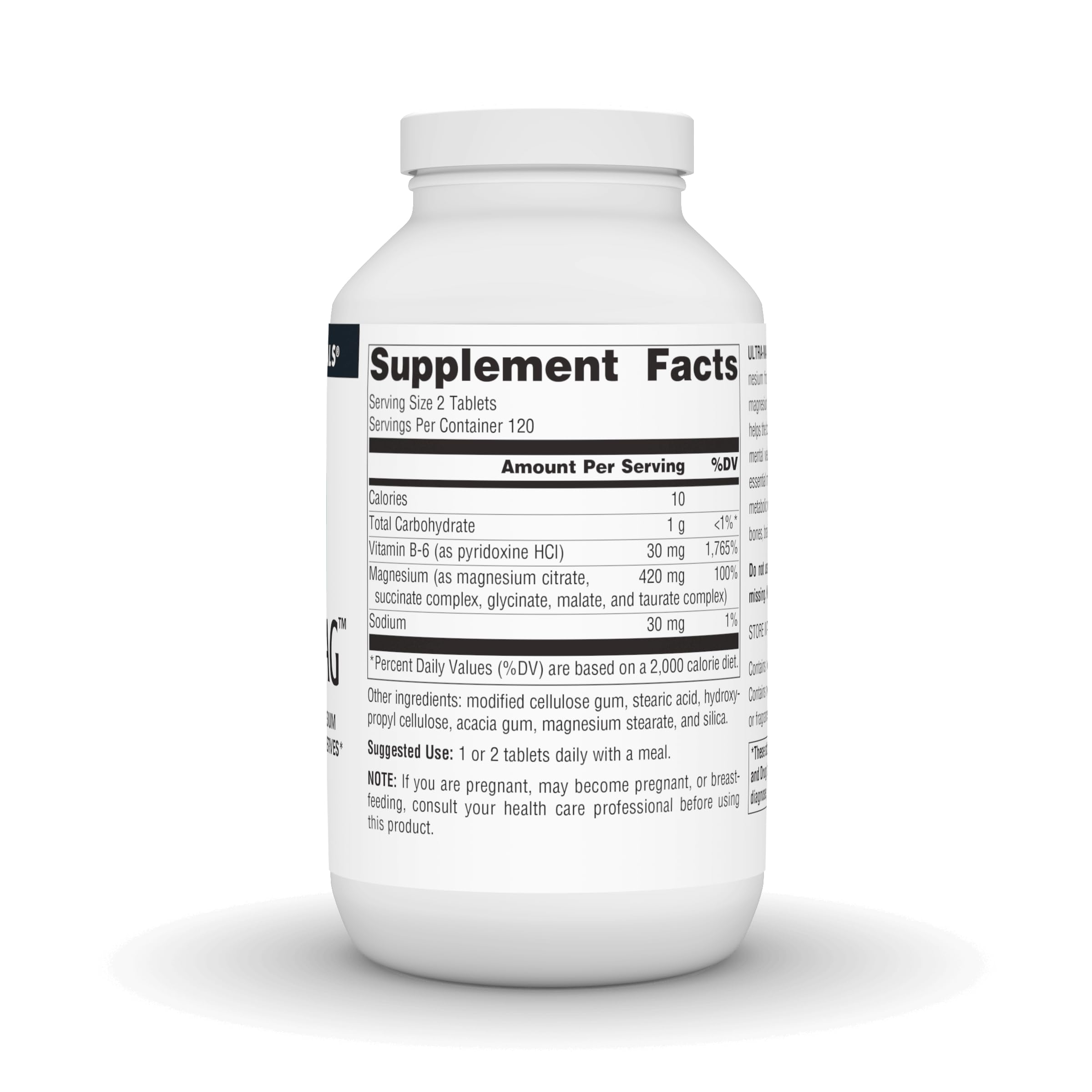Source Naturals Ultra-Mag bottle label closeup highlights forms.