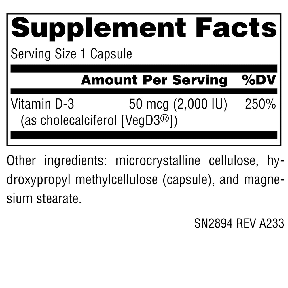 Source Naturals Vegan True Vitamin D-3 capsules close-up.