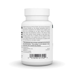 Label of Source Naturals Vitamin D-3 1000 IU per tablet for calcium balance
