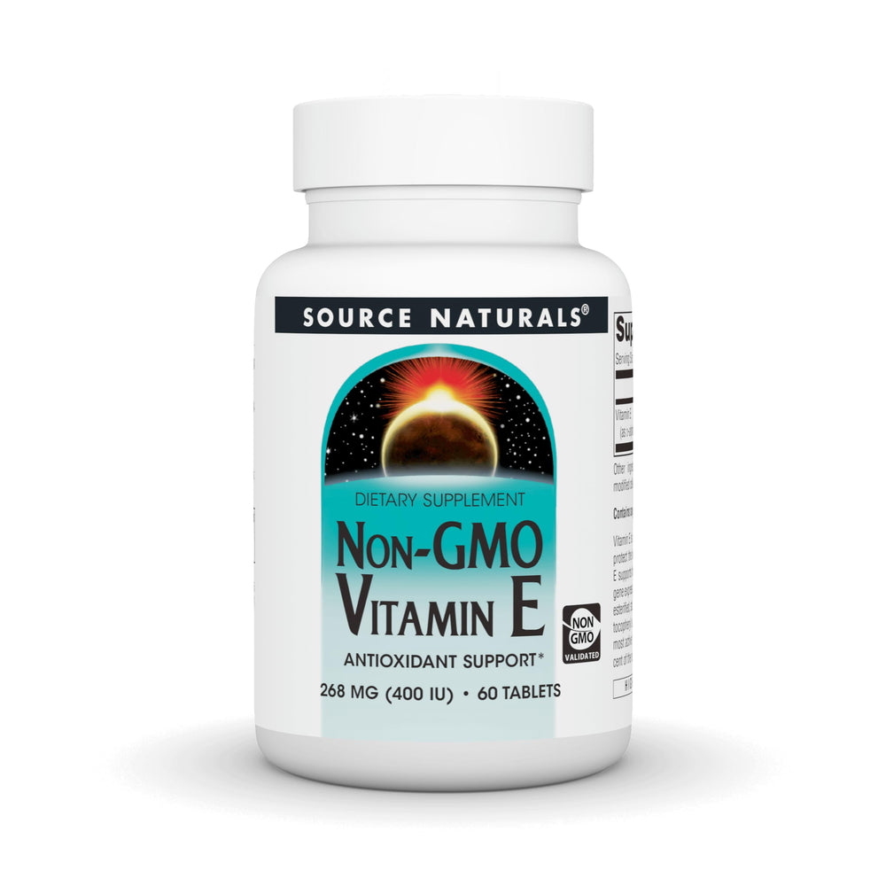 Source Naturals Vitamin E tablets close-up showing texture for antioxidant support