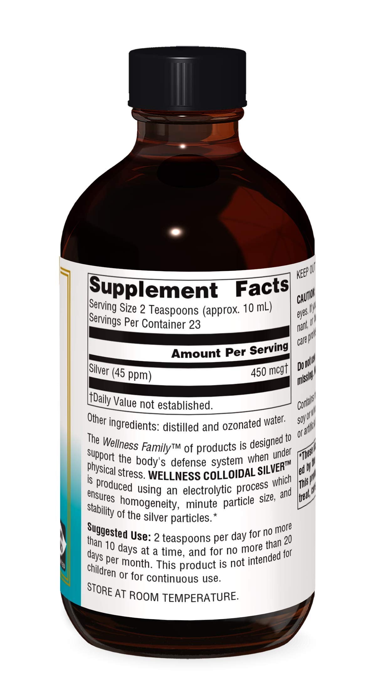 Source Naturals Wellness Colloidal Silver dosing spoon shows the recommended use