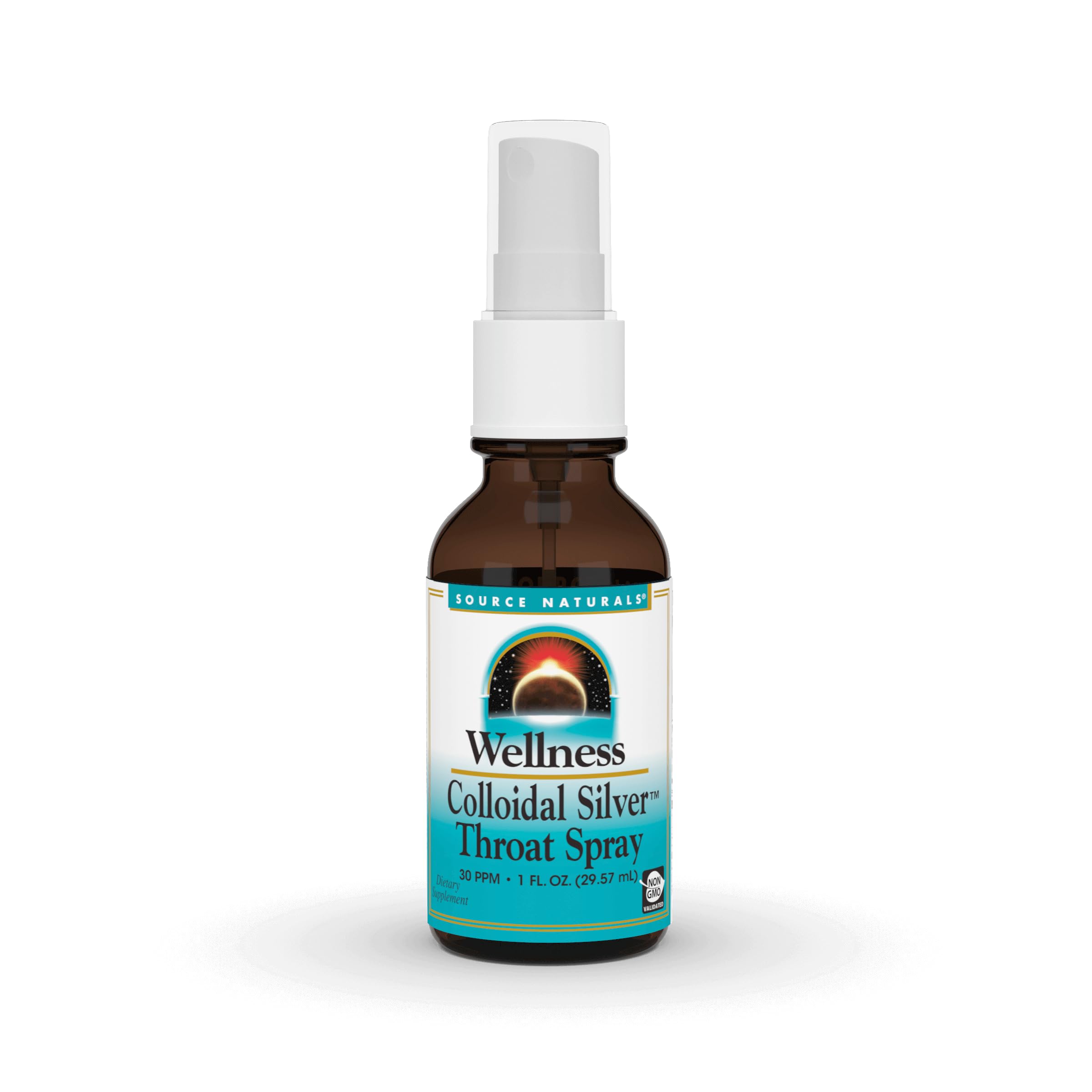 Source Naturals Wellness Colloidal Silver spray bottle for daily use.