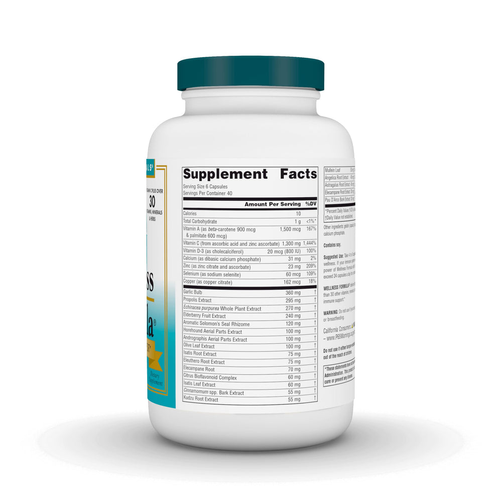 Source Naturals Wellness Formula label closeup highlighting key ingredients
