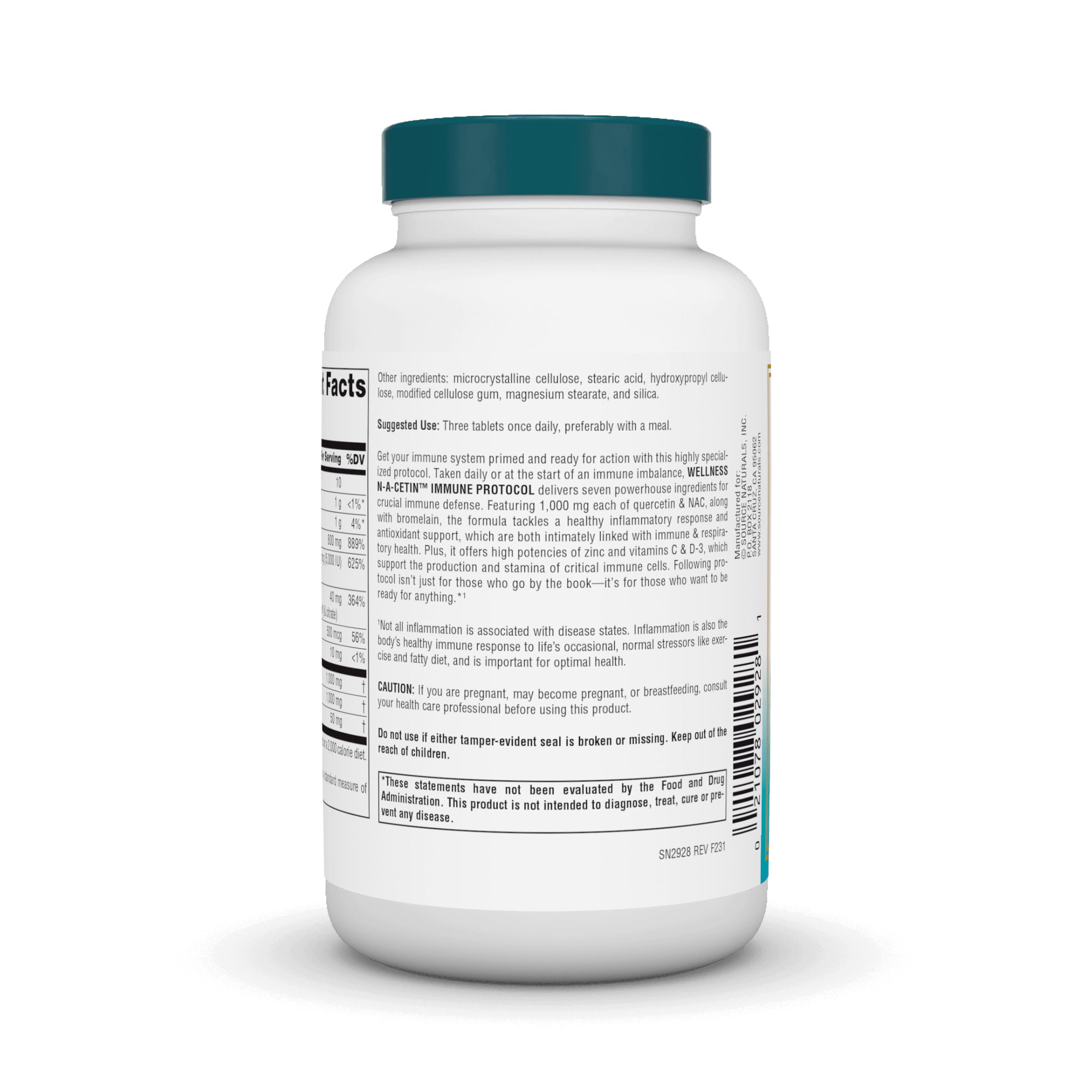 Source Naturals Wellness N-A-Cetin Immune Protocol packaging and label highlighting seven-ingredient immune blend.