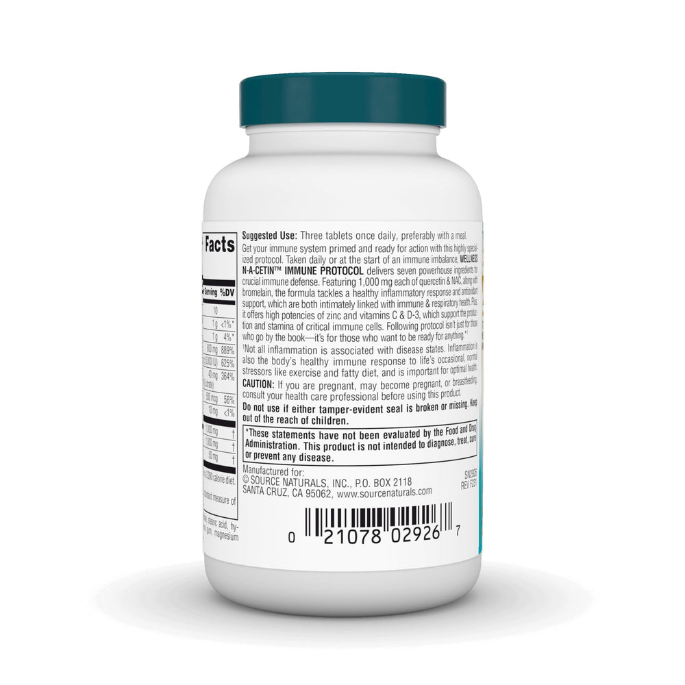 Source Naturals Wellness N-A-Cetin Immune Protocol capsules ready to take
