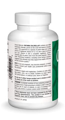 Source Naturals Yaeyama Chlorella label details highlighting vegan-friendly ingredients.