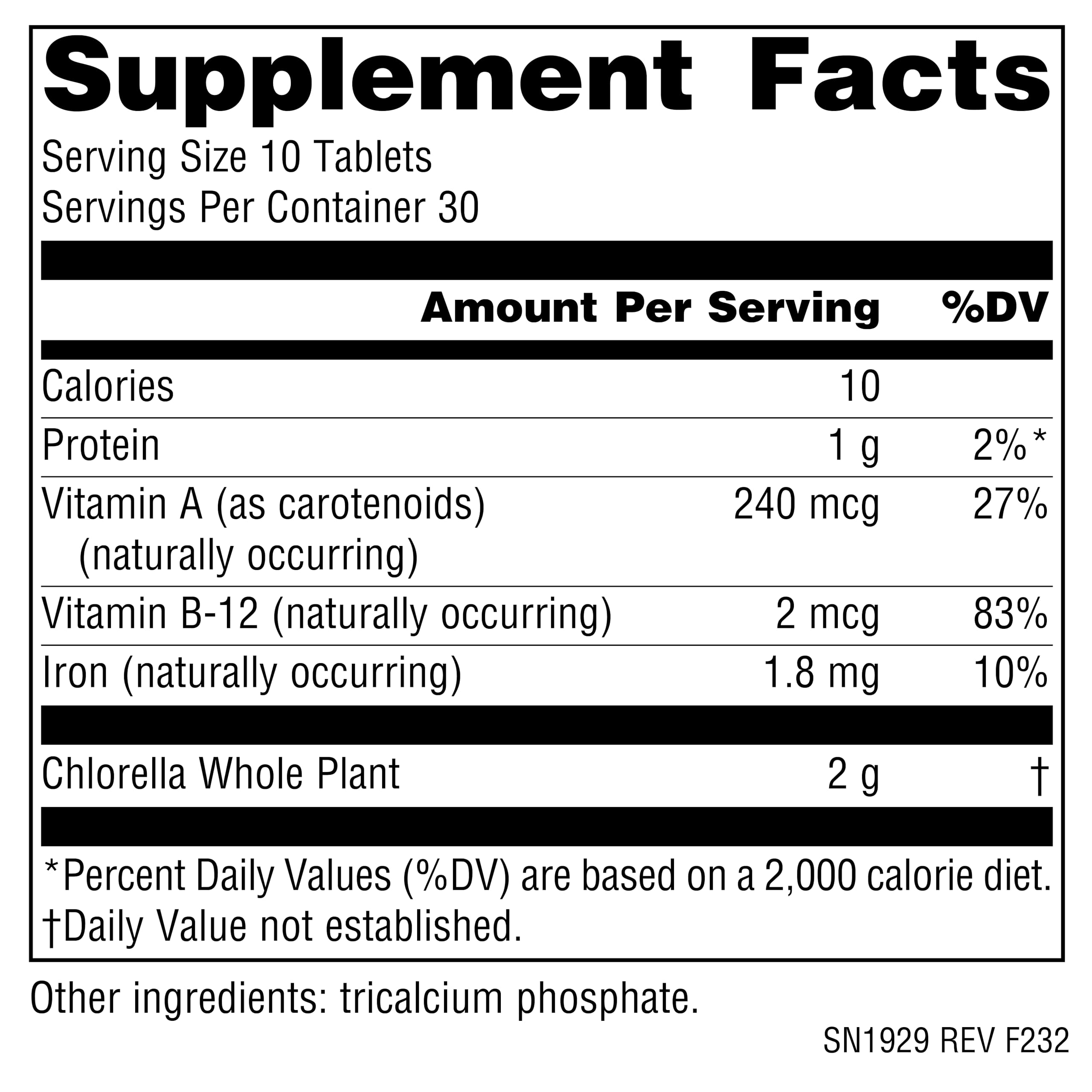 Source Naturals Yaeyama Chlorella made in USA badge on label signals quality.