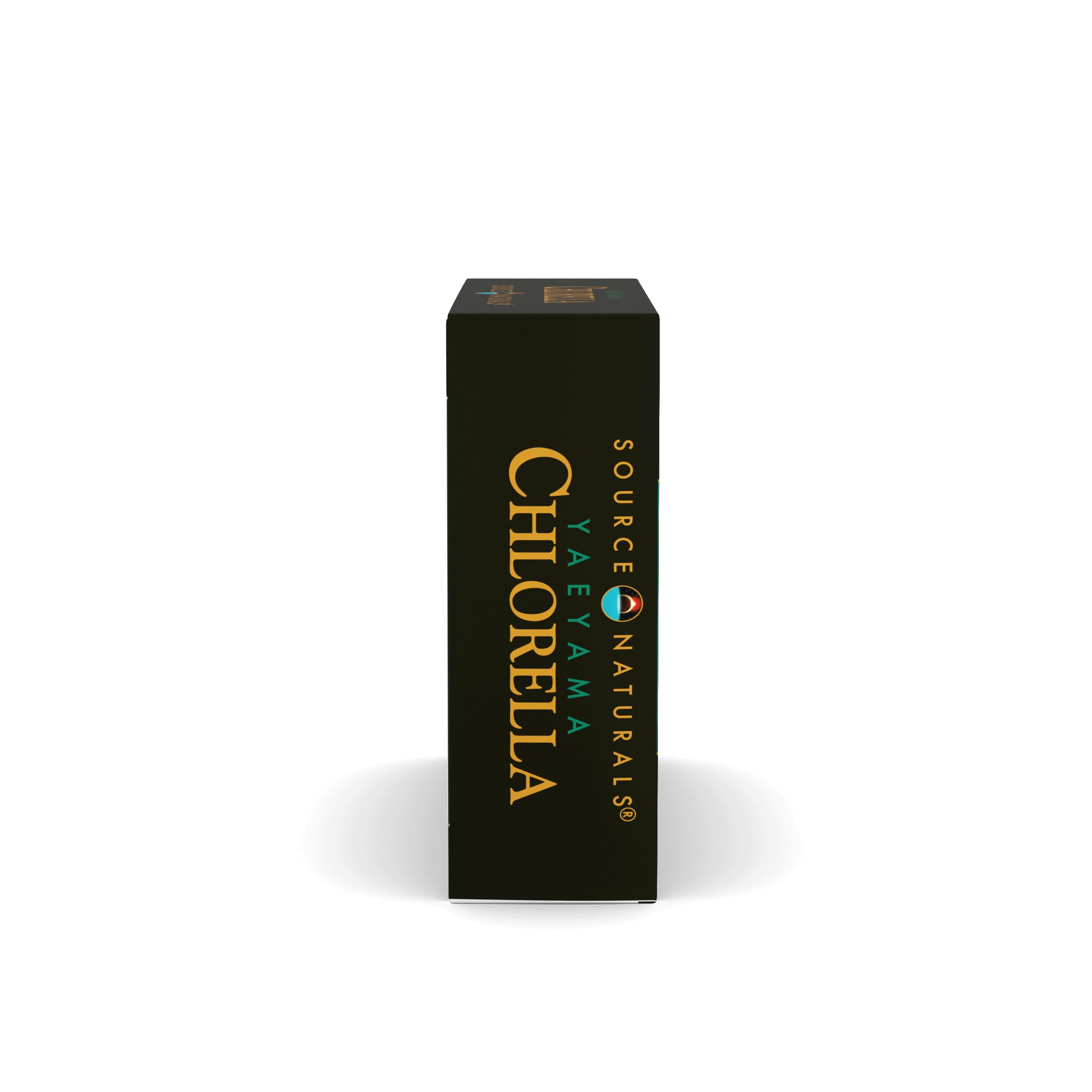 Source Naturals Yaeyama Chlorella tablets held in hand for portability.
