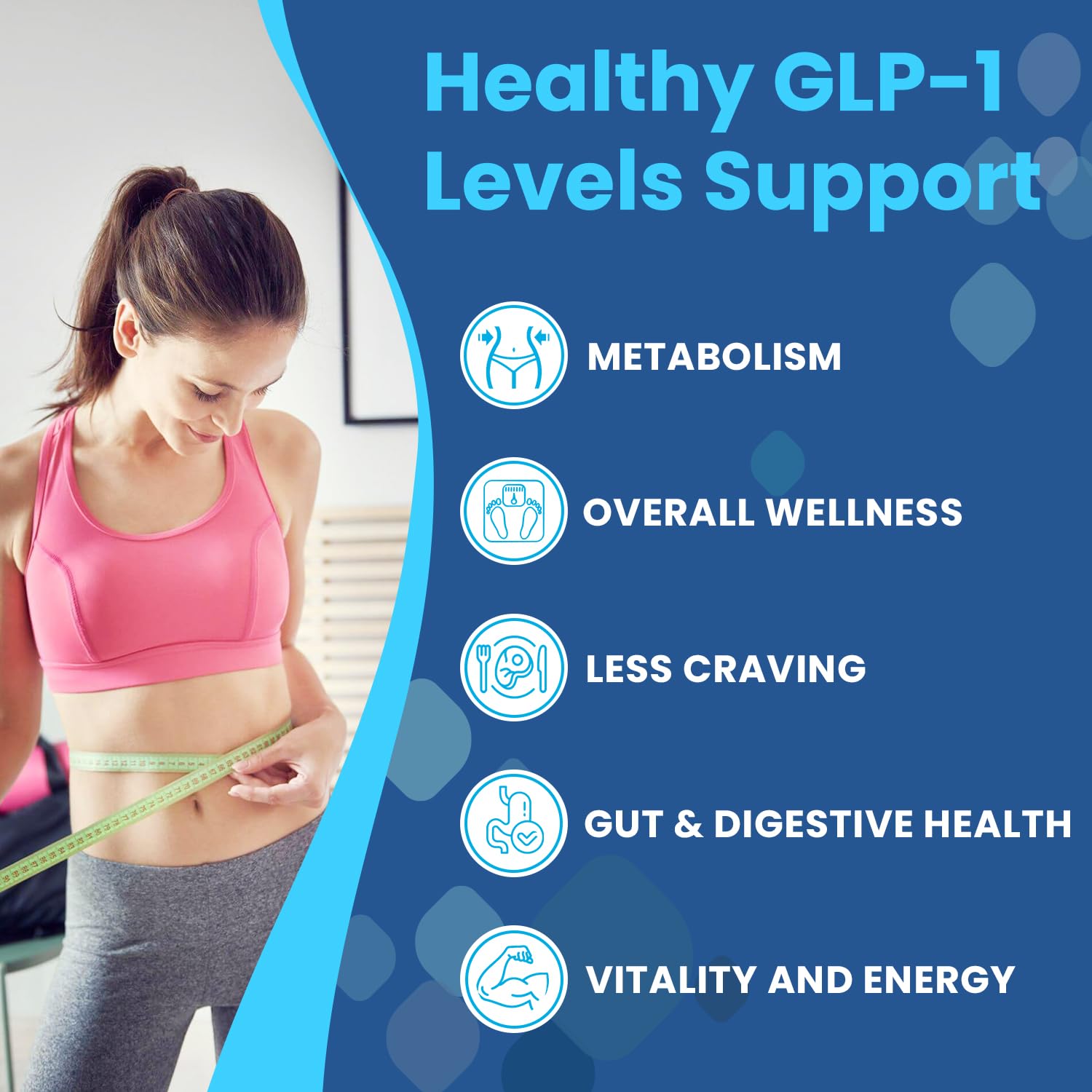 Sousti GLP-1 supplement ingredients pack highlighting natural components for gut health