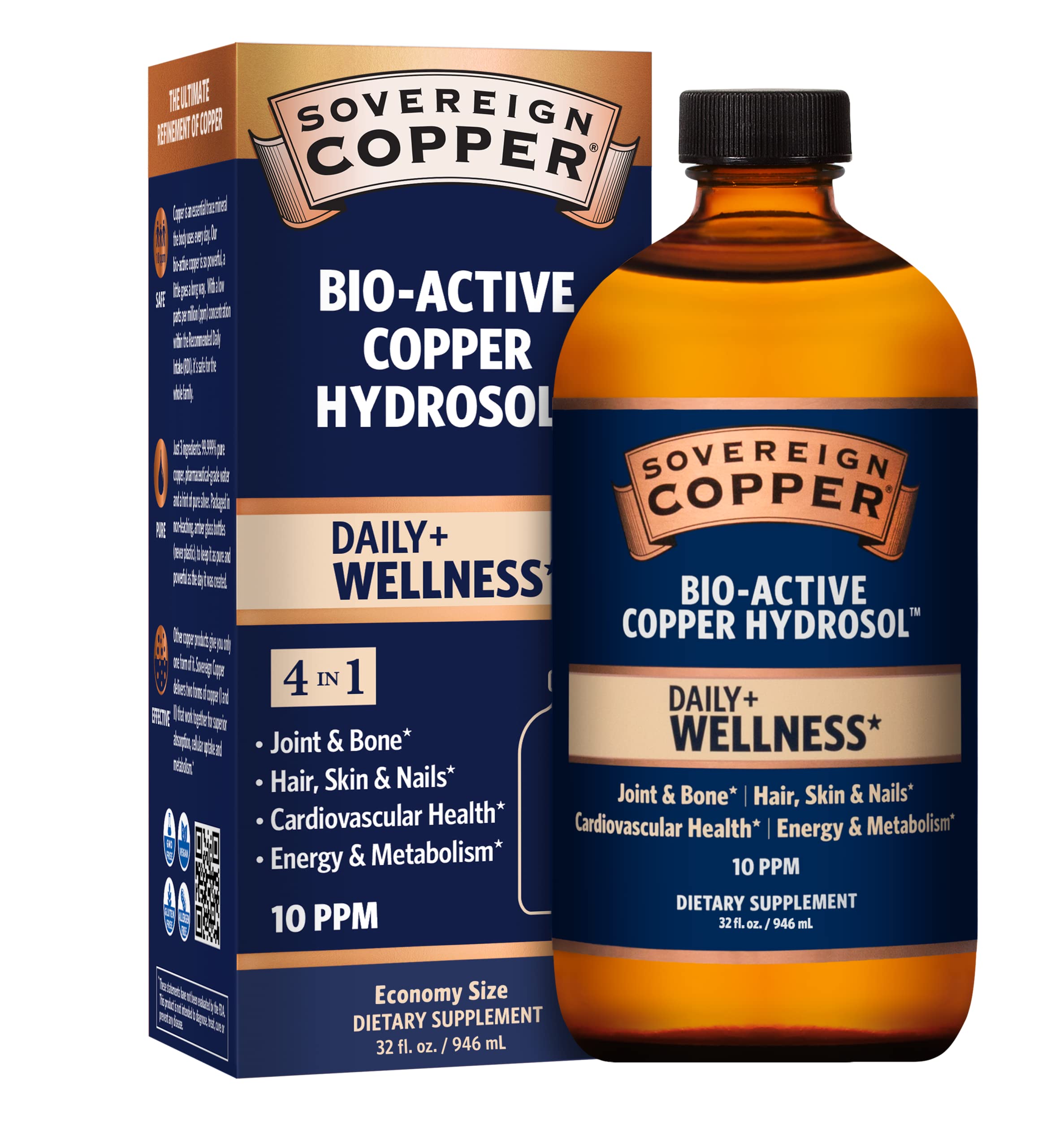 Copper In Liquid Form Sovereign Bio-Active Copper Hydrosol — Bioavailable Copper Liquid for ...