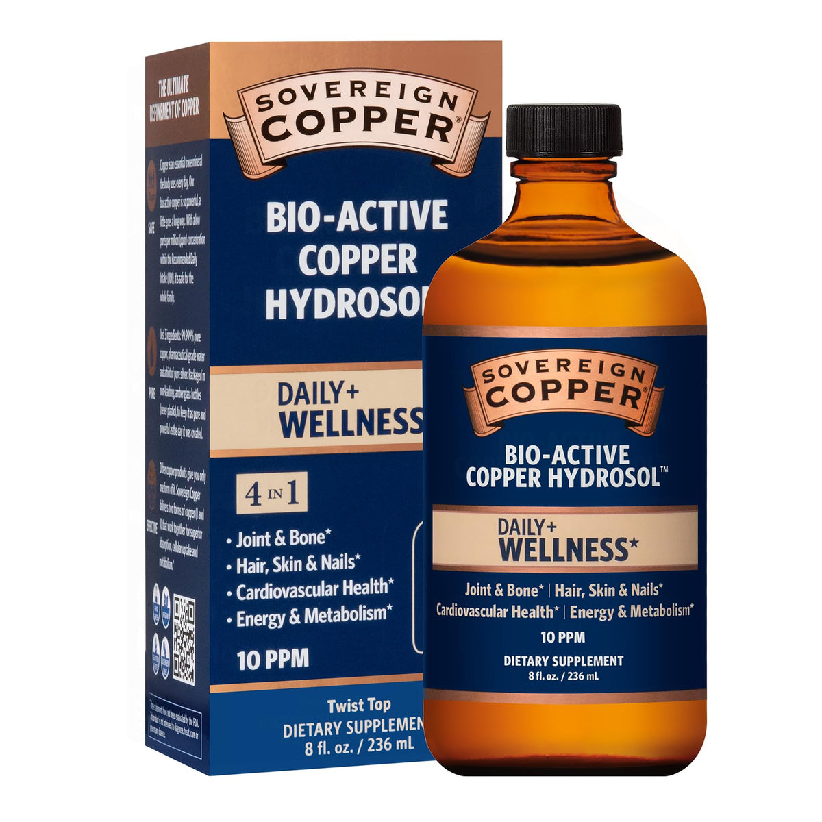 Sovereign Copper bottle front view for daily wellness.