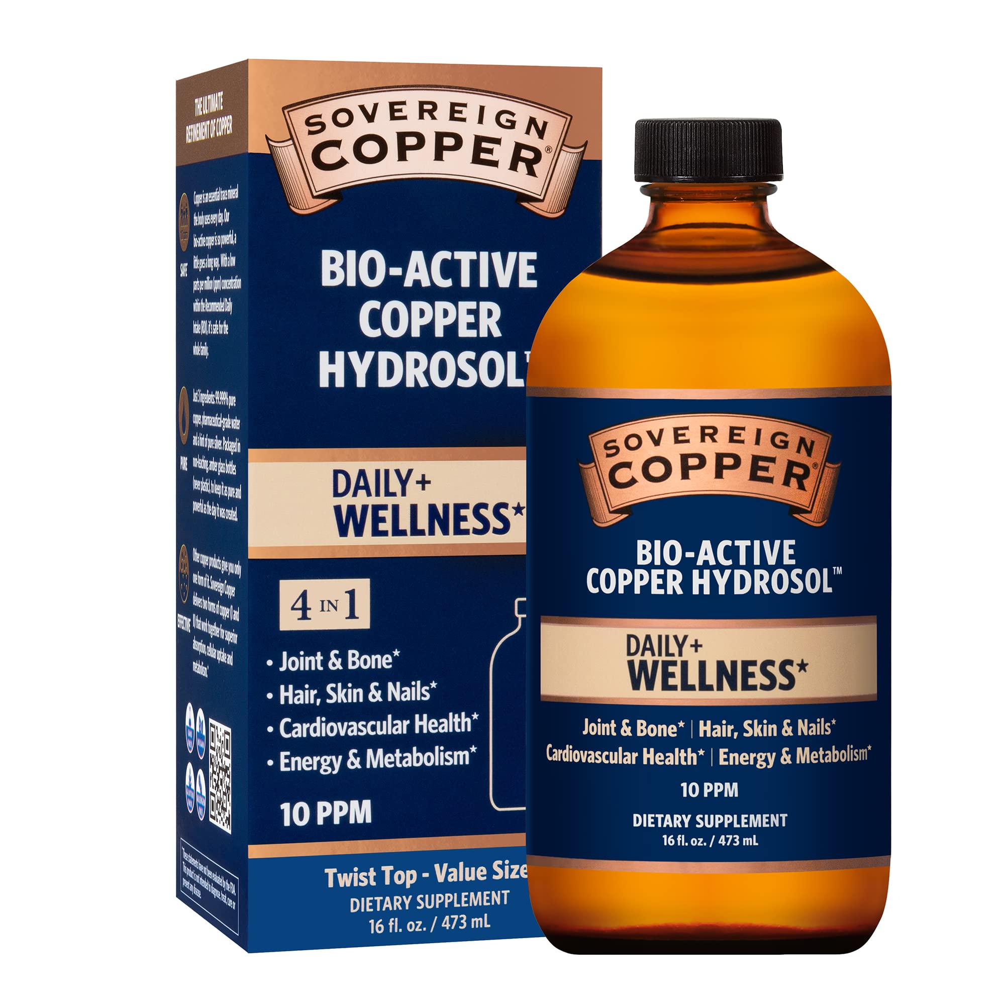 Sovereign Copper Hydrosol bottle cap close, preserving purity and freshness.