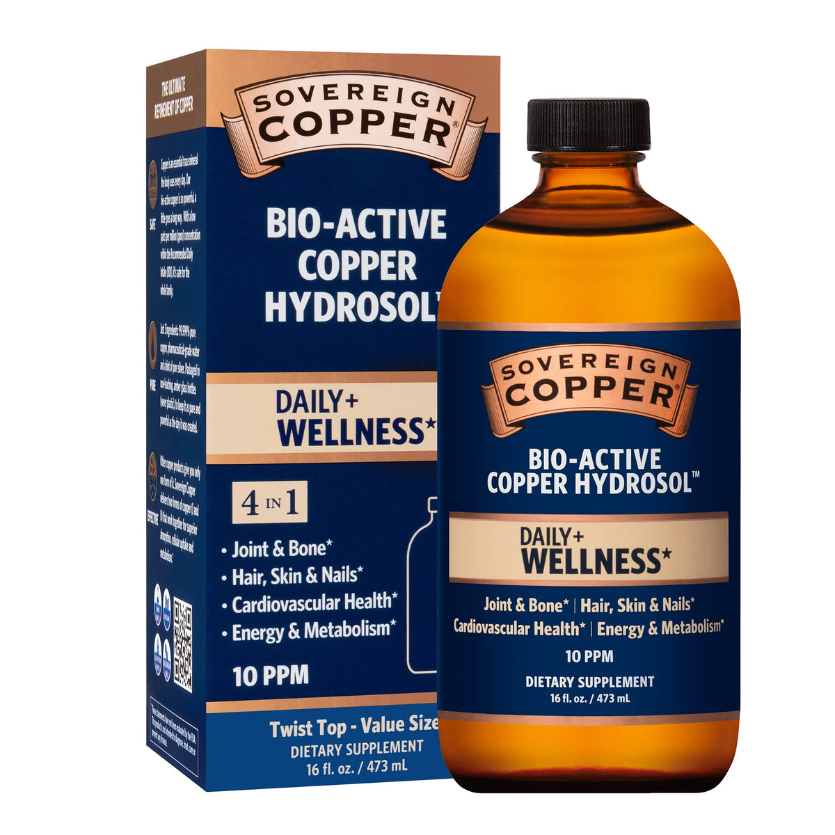 Sovereign Copper Hydrosol bottle cap close, preserving purity and freshness.