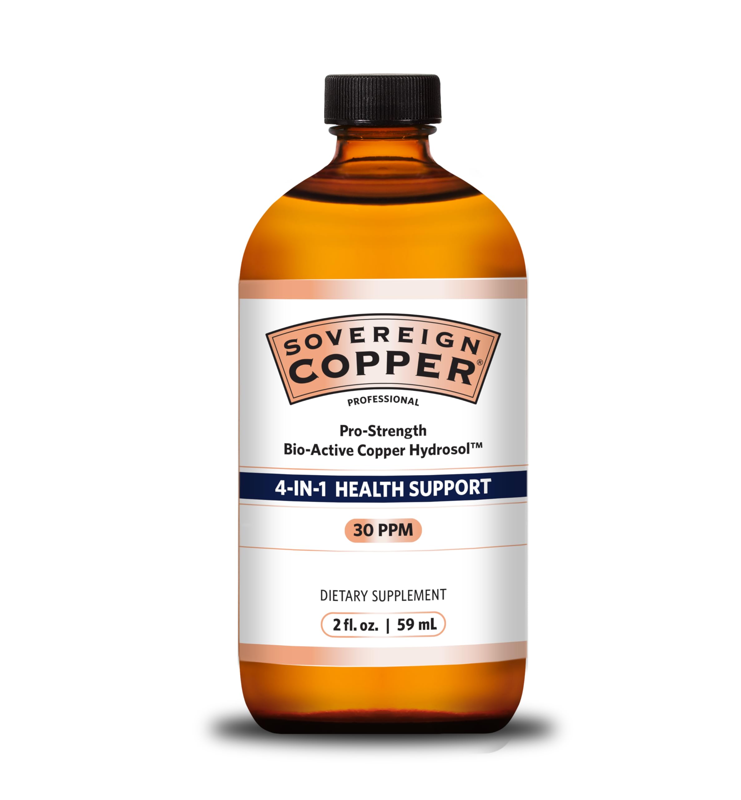 Sovereign Copper Pro-Strength bottle pour for daily joint and vitality routine.