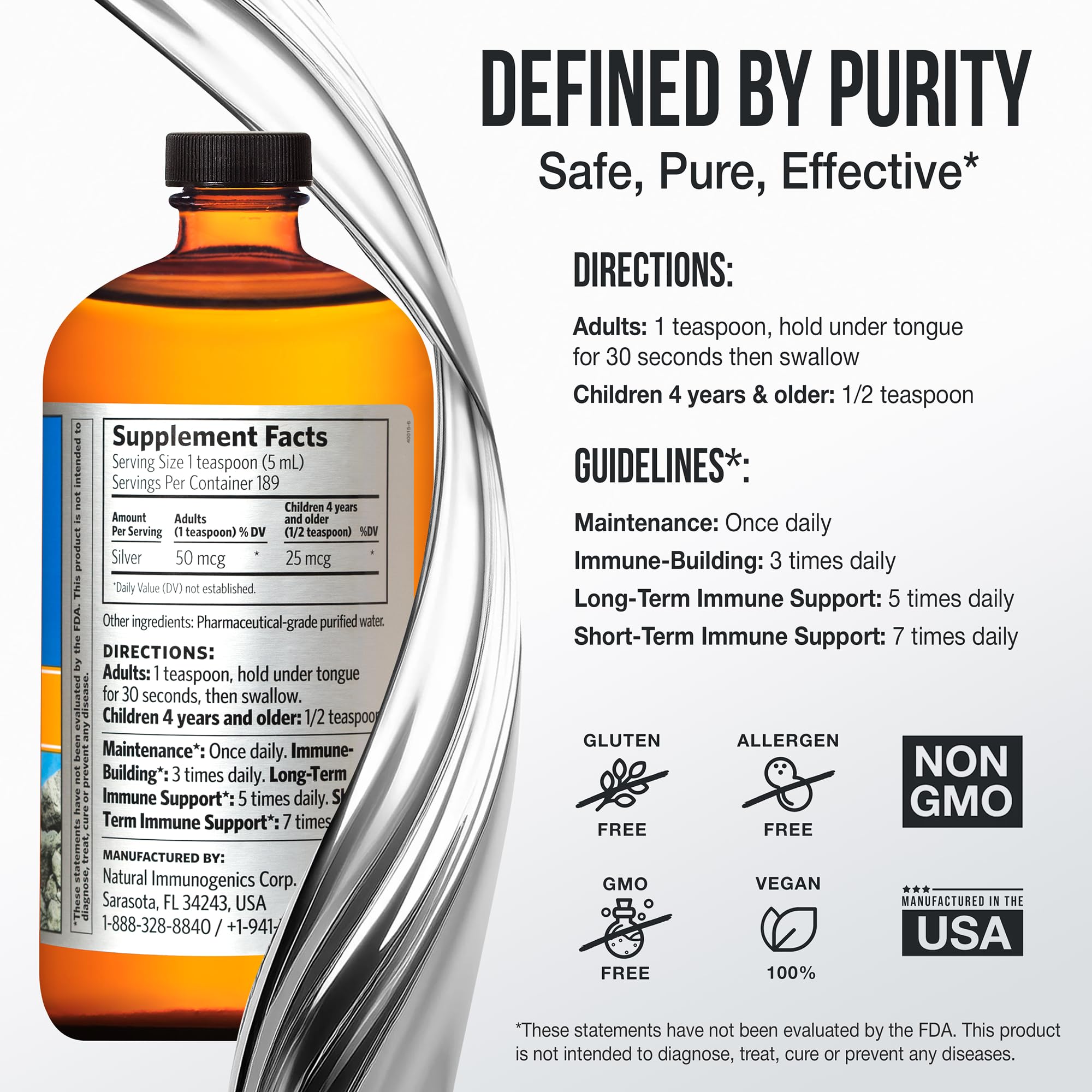 Sovereign Silver 10 ppm colloidal solution with ultra-fine particles for easy dispersion.