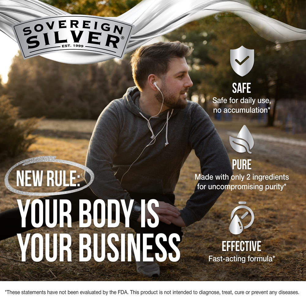 Sovereign Silver fine mist spray 2oz for quick, on-the-go use.