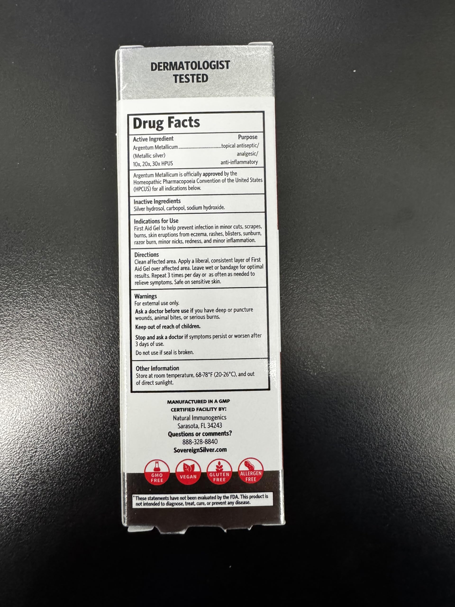 Sovereign Silver First Aid Gel quick-absorption action on minor wounds promotes soothing relief