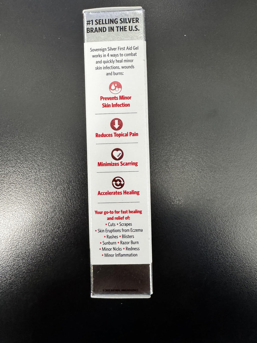 Sovereign Silver First Aid Gel water-clear finish leaves skin feeling dry and comfortable