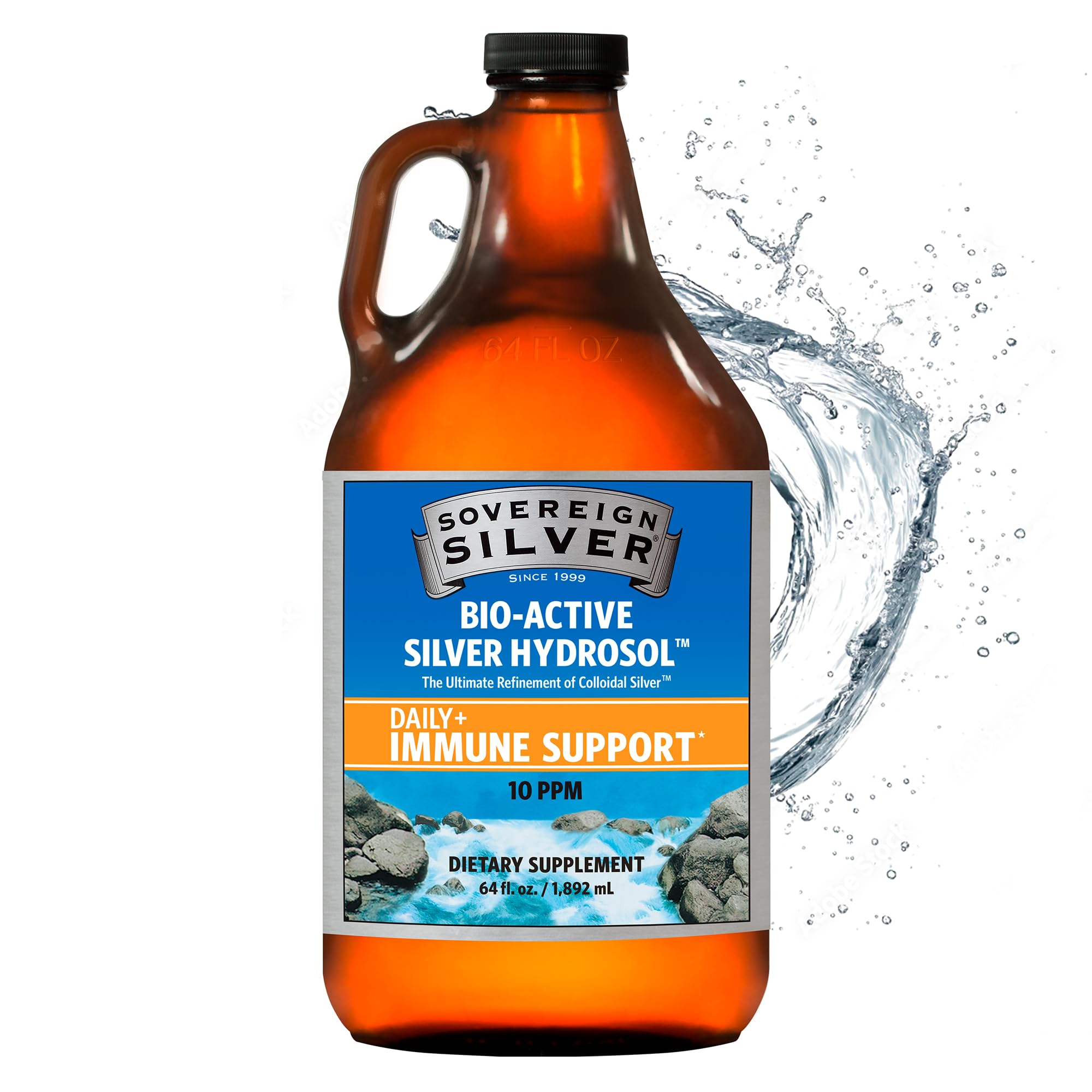 Sovereign Silver Immune Support bottle on shelf for everyday wellness.