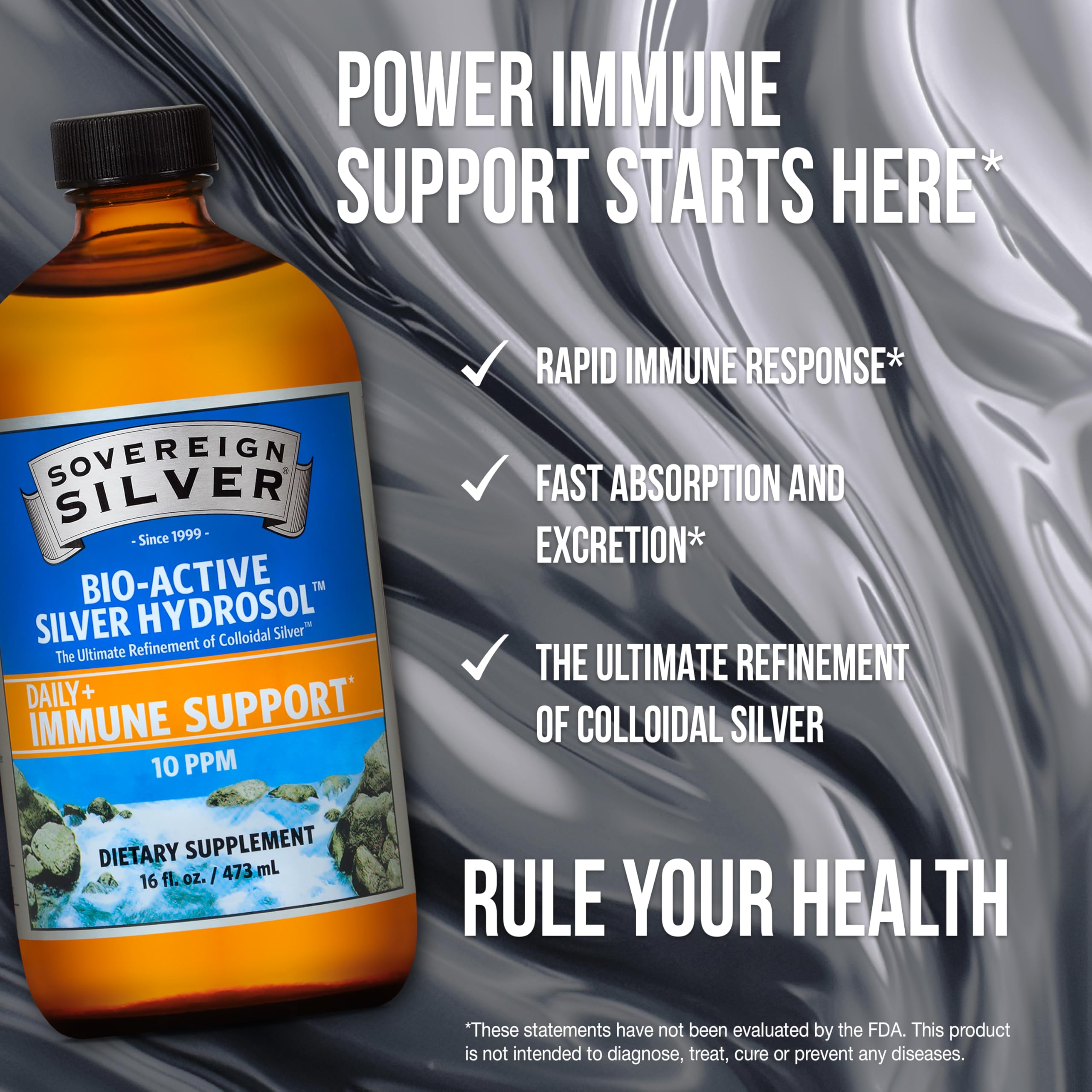 Sovereign Silver pharmaceutical-grade water base ensures high quality