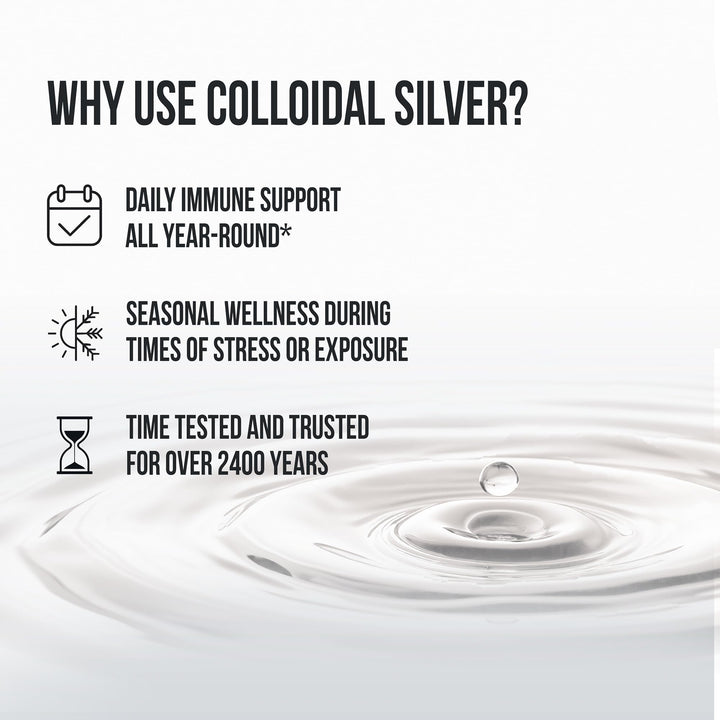 Sovereign Silver ultra-fine particles visible in close-up, suggesting smooth delivery.