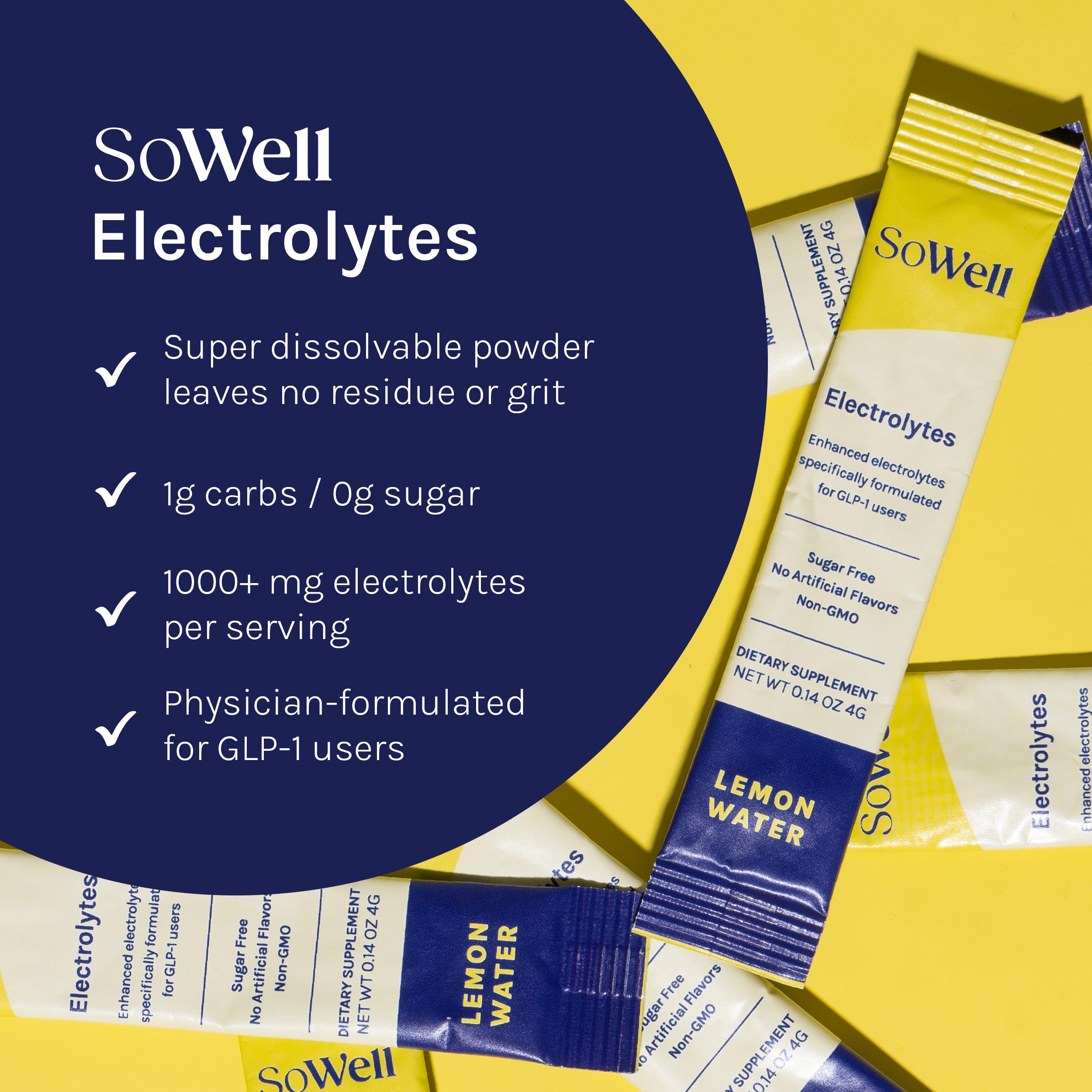SoWell Electrolytes lemon coconut water ingredients for natural hydration