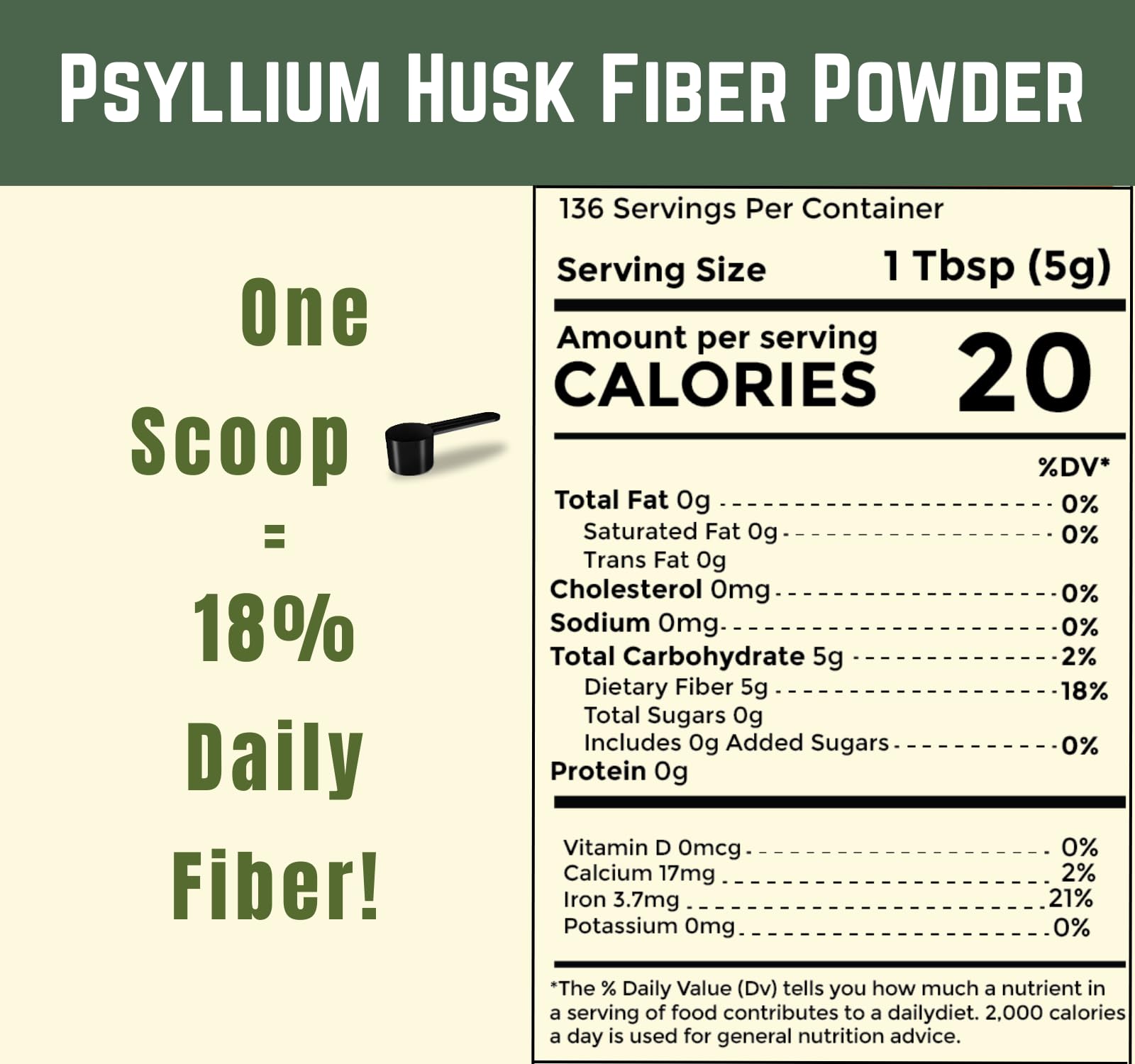 Sownandgrown psyllium husk powder finely ground for easy mixing in drinks and recipes