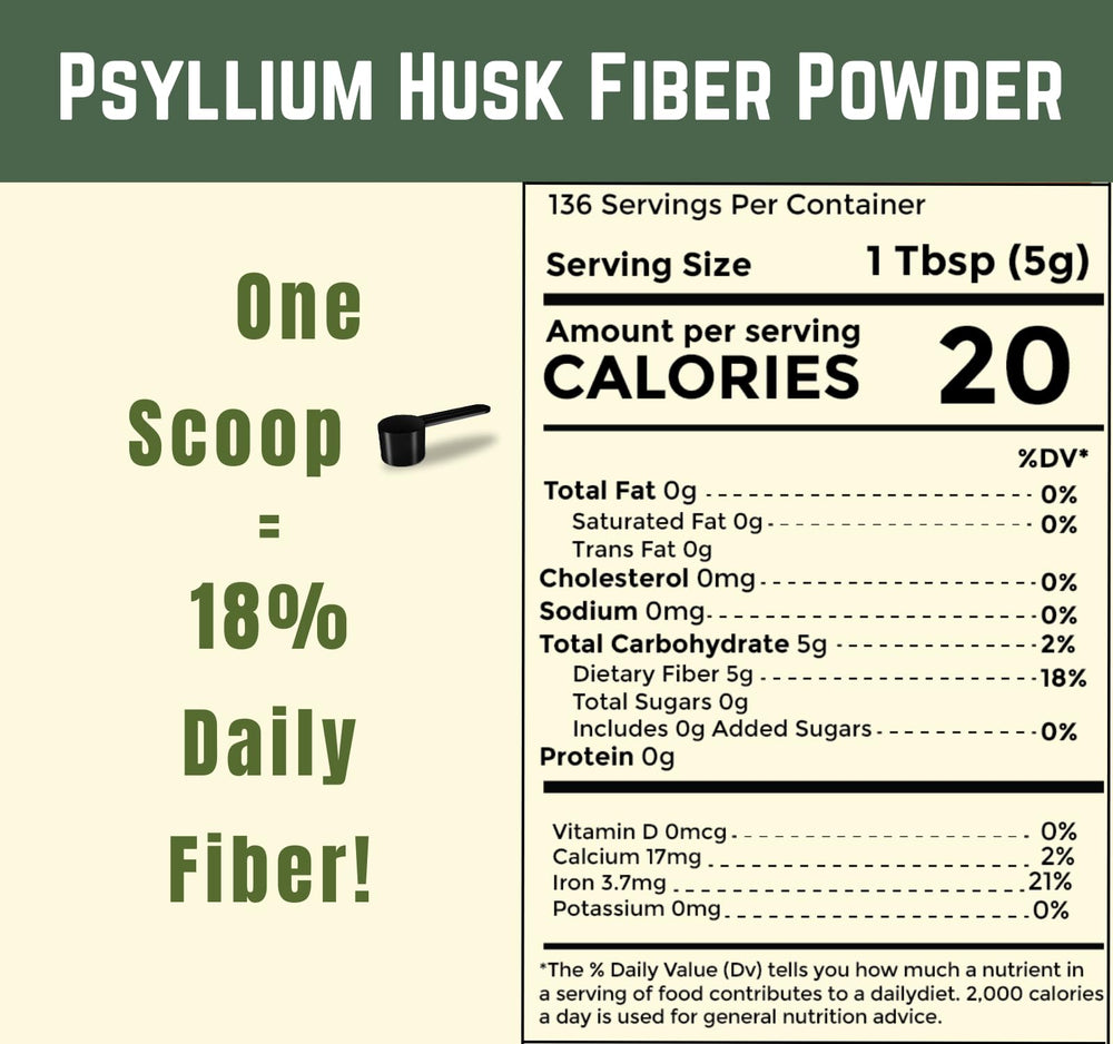 Sownandgrown psyllium husk powder finely ground for easy mixing in drinks and recipes