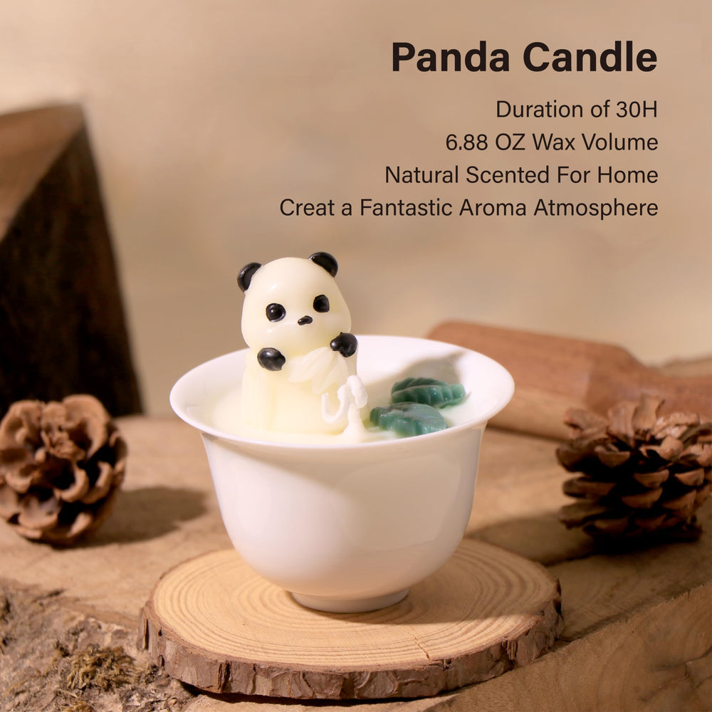 SOXCOMFY Panda candle matte finish detail enhances modern decor