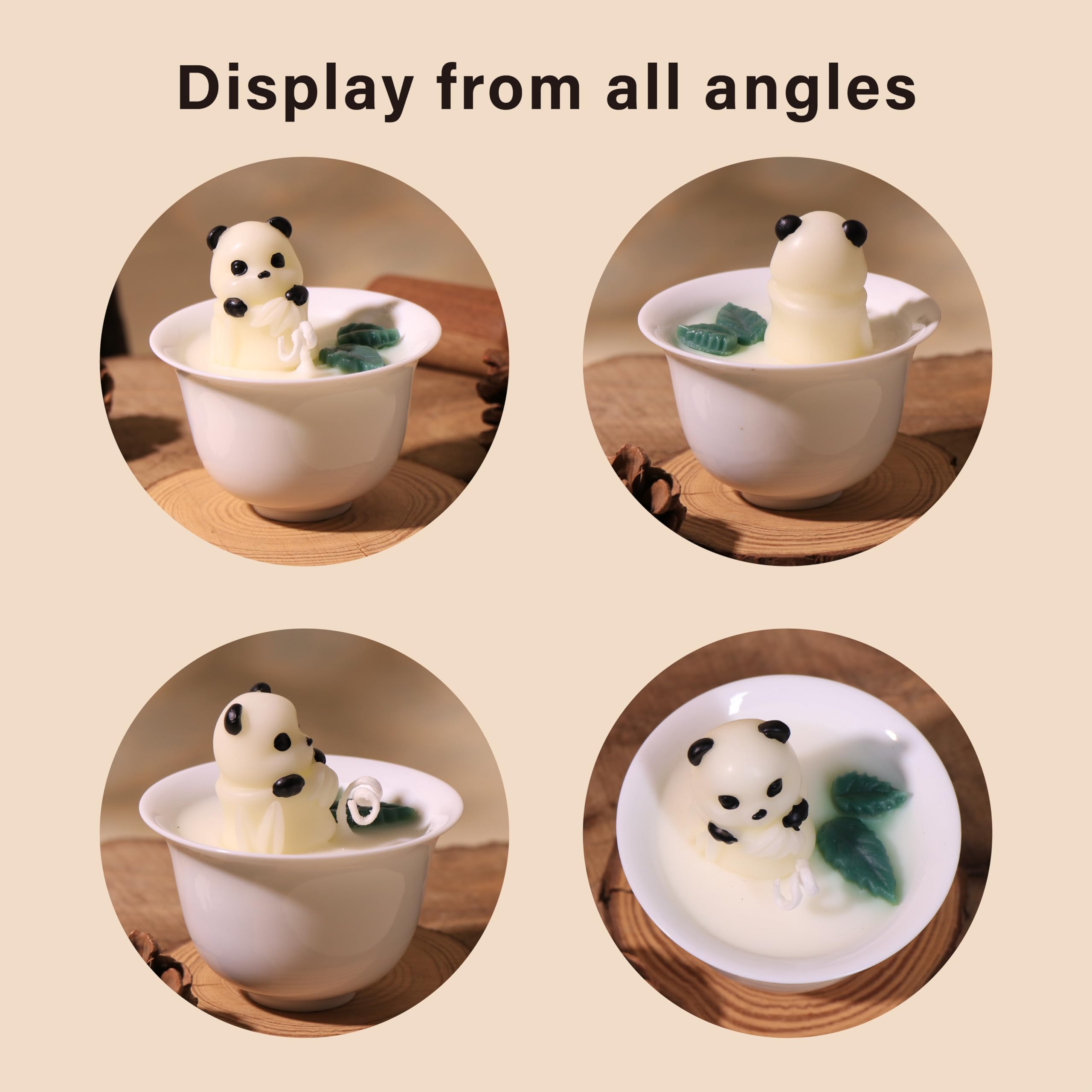 SOXCOMFY Handmade panda sculpture candle in soy wax with long-lasting scent
