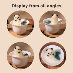 SOXCOMFY Handmade panda sculpture candle in soy wax with long-lasting scent