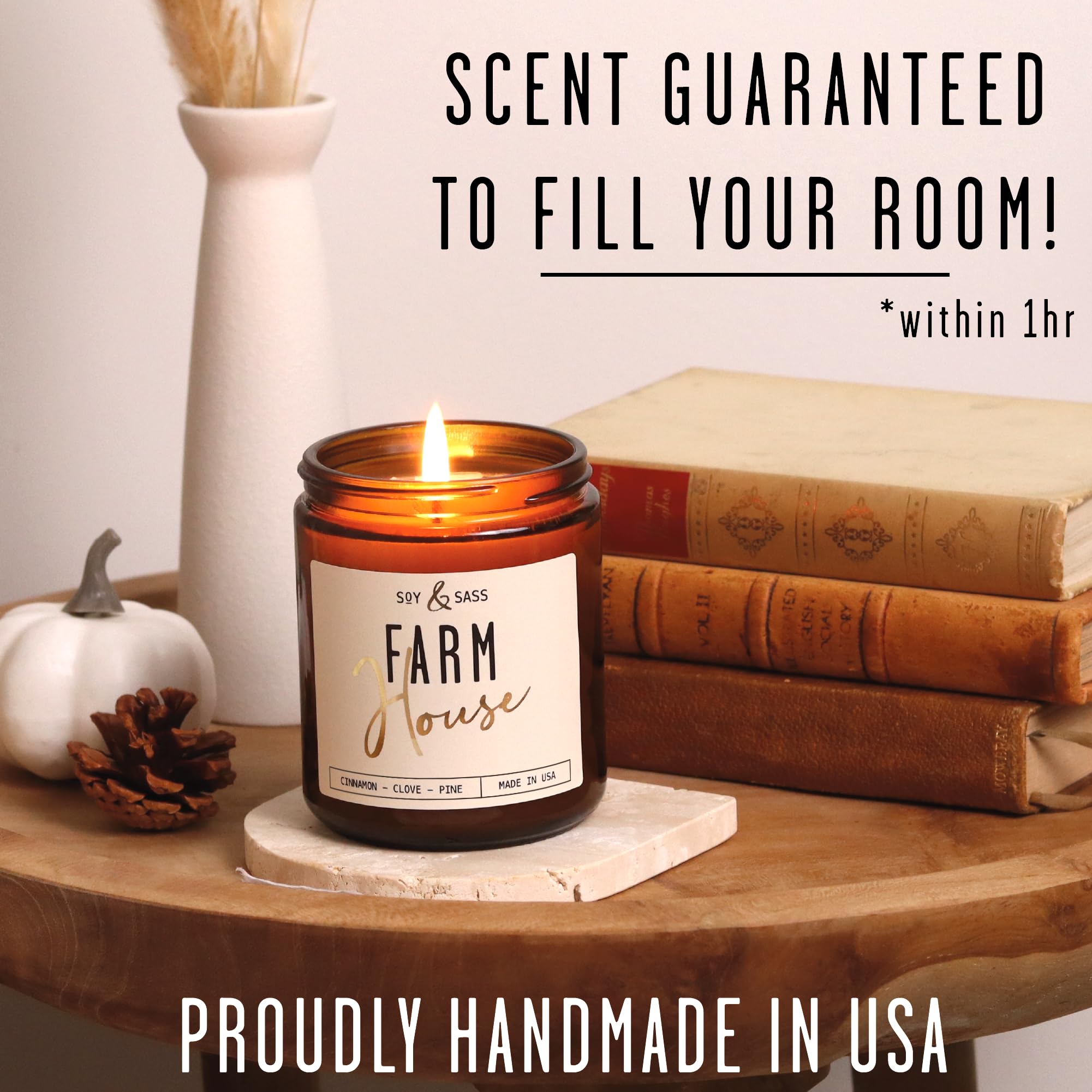 Hand-poured in the USA, showcasing craftsmanship.