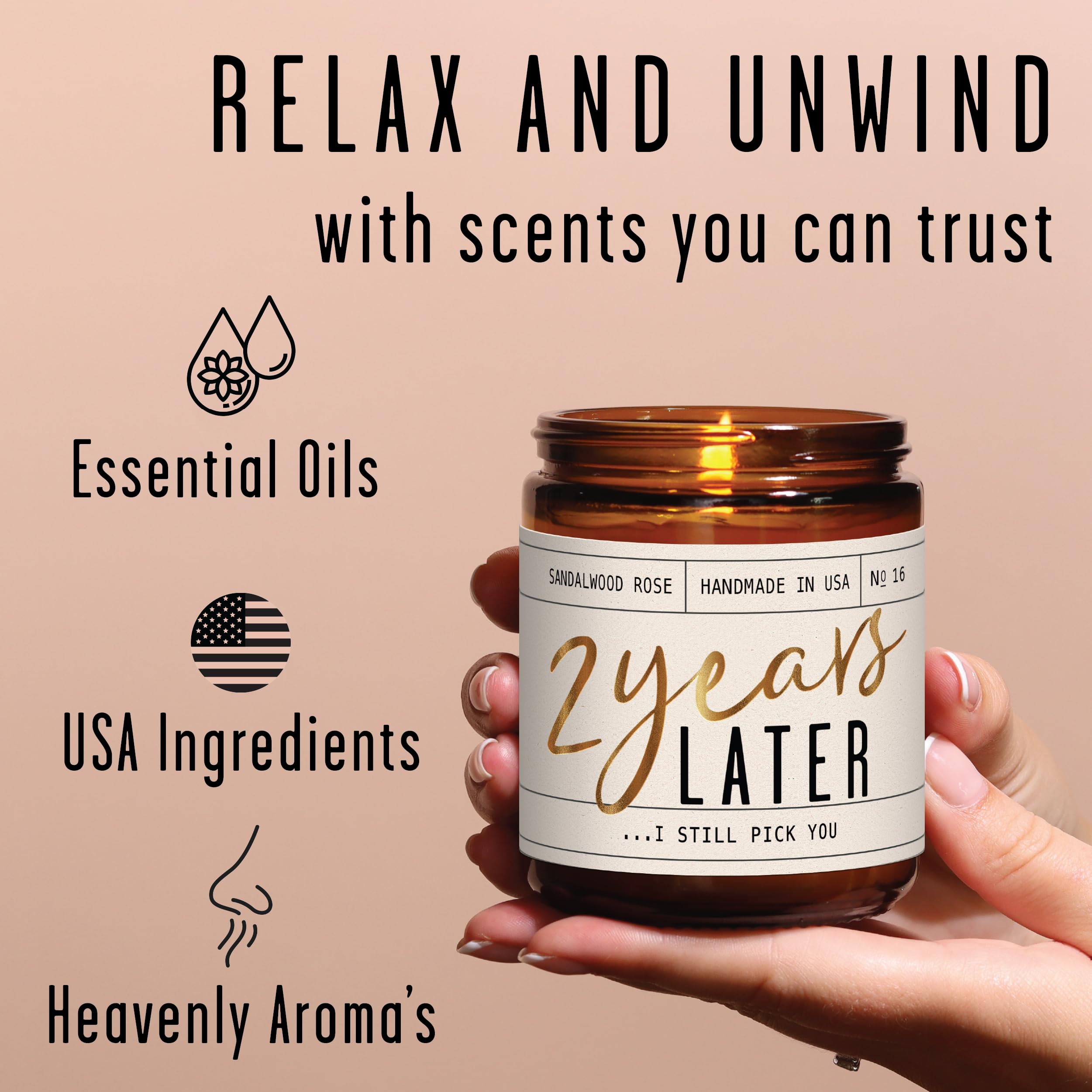Lead-free cotton wick ensures a steady, clean burn for Soy and Sass candle.