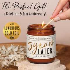Soy and Sass sandalwood rose candle with soothing romantic aroma.