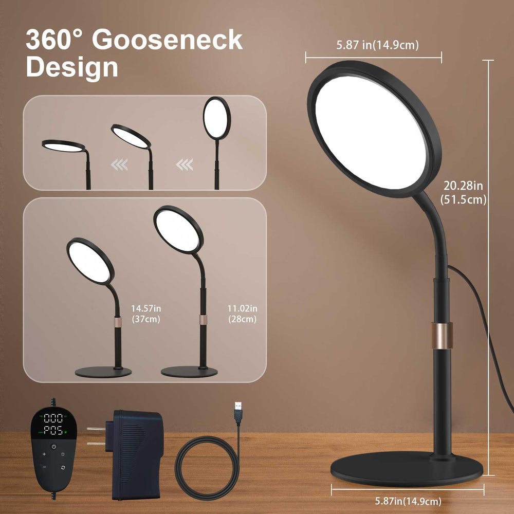 Sozapooty desk lamp with built-in timer preserves the ideal light setting each session.