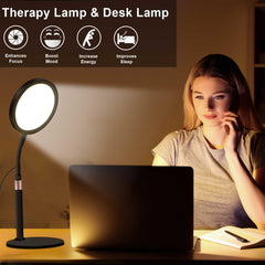 Sozapooty 10k lux lamp provides bright, sun-like light to lift mood during gloomy days.