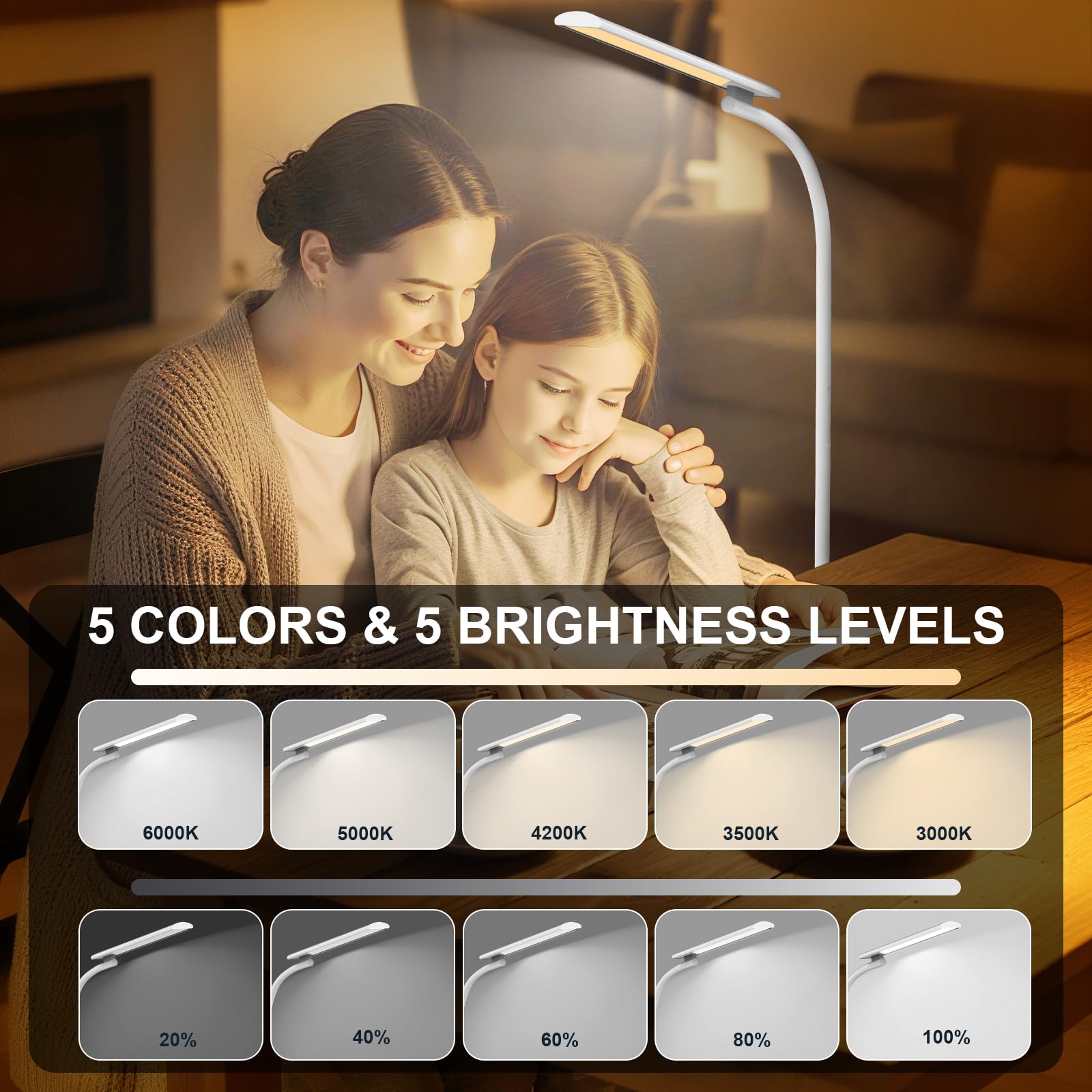 Sozapooty light therapy lamp desk use adds bright focus during work.