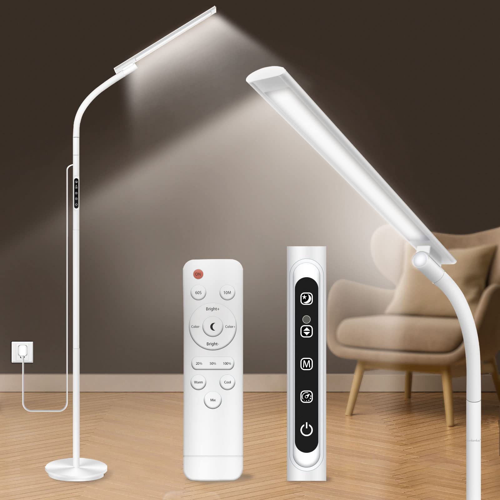 Sozapooty light therapy lamp full view for living room setup and easy access.